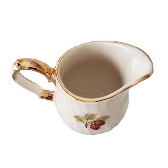 Vintage Sadler England Swirl Mini Creamer and Sugar Bowl With Fruit & Nu… - Picture 9 of 10